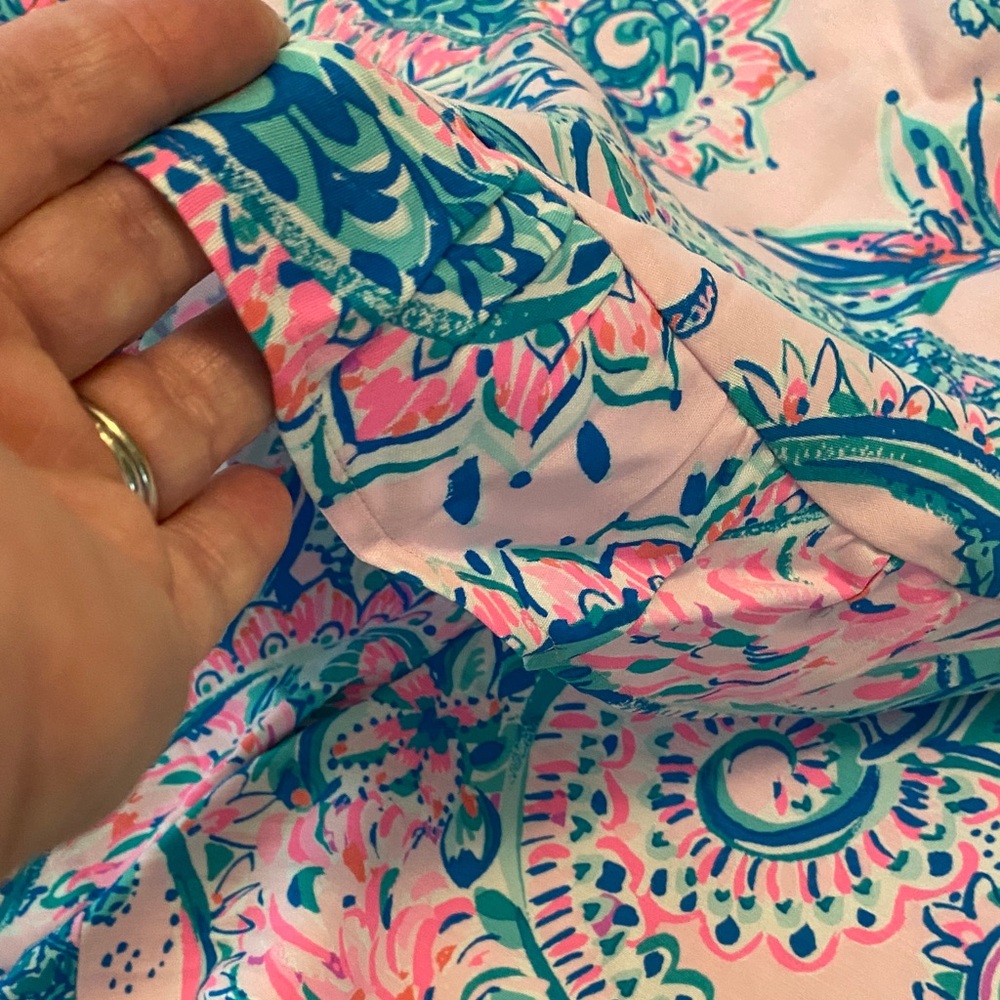 Lilly Pulitzer Pink and Blue Paisley High Waist Shorts - Picture 5 of 6